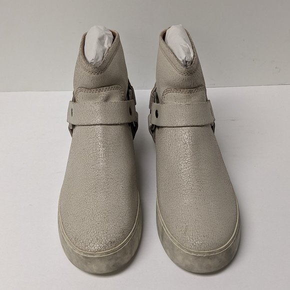 Frye Lena Harness Ankle Boots, Off White Leather, Women's 8.5 M - Picture 3 of 6